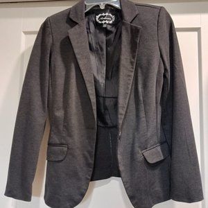Gray Single-Button Blazer